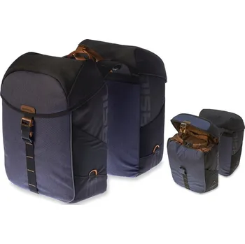 brašna na kolo Dvoj.brašna Basil Miles cerná bridl., 34x16x43cm, 34l, vodotesné