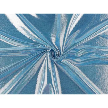 Strečový úplet s metalickým efektem METRÁŽ - 6 modrá světlá