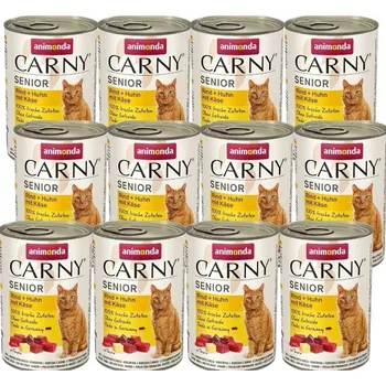 Pro kočku ANIMONDA Cat Carny Senior příchuť: hovězí, kuřecí, sýr 12x400g