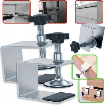 Truhlářská svěrka Šablona pro montáž čel zásuvek, svěrka pro upevnění čela zásuvky, Šuplík vodítko