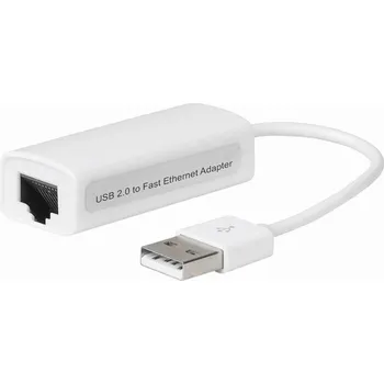 USB hub Microconnect USB 2.0 na Ethernet síťový adaptér, bílý