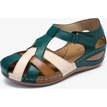 Dámské sandále Pohodlné dámské sandály na léto s otevřenou špičkou Barva: Zelená, Velikost: 42