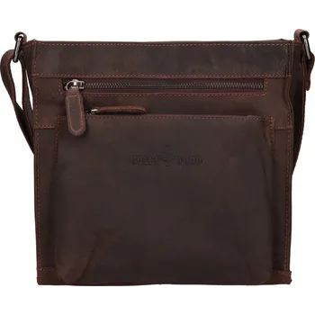 Kabelka Dámská kožená crossbody kabelka Greenwood Stefani - tmavě hnědá
