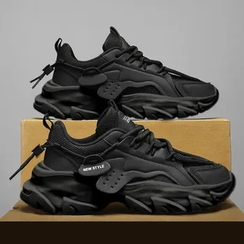 Pánské tenisky Pánské tenisky s tlustou podrážkou Barva: Černá, Velikost: 39