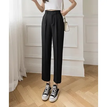 Dámské kalhoty Dámské kalhoty s vysokým pasem Barva: Černá, Velikost: 2XL