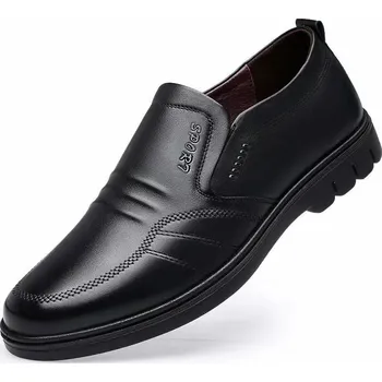 Pánské mokasíny Pánské kožené polobotky s měkkou podrážkou Barva: Černá, Velikost: 42