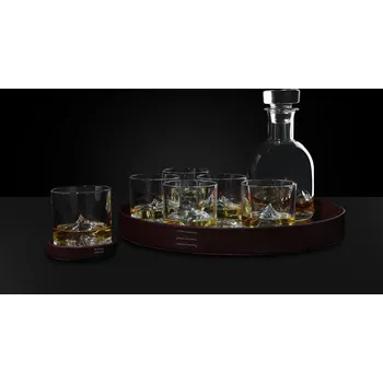 Barový servírovací tác MIRRORED Liiton 38 cm hnědý