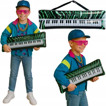 Karnevalový doplněk NAFUKOVACÍ KLÁVESY INSTRUMENT DISCO 80. LÉTA NAFUKOVADLO KARNEVALOVÝ BALÓNEK 58X18