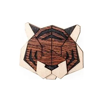 Brož Dřevěná brož Tiger Brooch s praktickým zapínáním a možnosti výměny či vrácení do 30 dnů zdarma - BR12