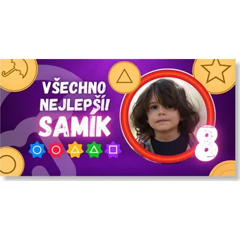 Party dekorace Personal Narozeninový banner s fotkou - Squid Game Rozměr banner: 130 x 65 cm