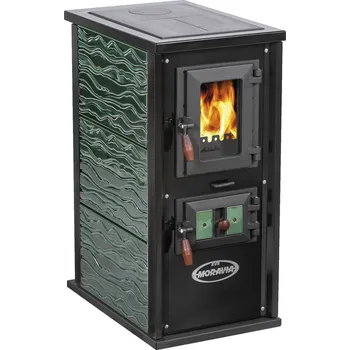 Sporák na tuhá paliva KVS Ekodivize a.s. KVS MORAVIA SIMON VSP 9190 sporák na pevná paliva 7kW, kachle zelená