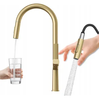 Vodovodní baterie Stojánková kuchyňská baterie Granitan ELLIS zlatá