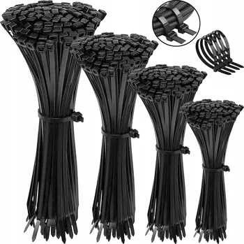 Stahovací páska Stahovací pásky, černé stahovací pásky 4,8 mm, 400 ks