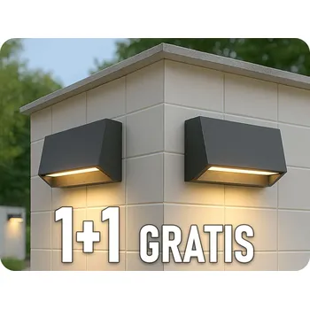 Nástěnné svítidlo LED nástěnné svítidlo do exteriéru ENYE LED 1,5W, 60lm, IP65, 4000K, šedé, 1+1 zdarma! [AD-OP-6190L4]