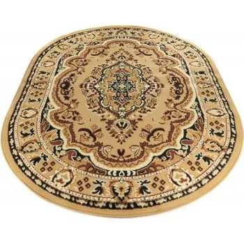 Koberec Makro Abra Oválný koberec ATLAS E951A tmavě béžový Rozměr: 160x220 cm