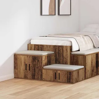 Příborník do zásuvky vidaXL Úložná skříňka 2 pcs Staré dřevo 108 x 41 x 40 cm