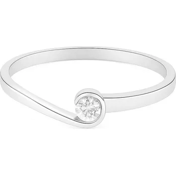 Prsten Zlatý 585/1000 prsten z bílého zlata se zirkony 5045B