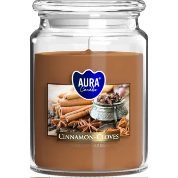 Svíčka Aura candles Vonná svíčka s uzávěrem 'Cinnamon-cloves' 500 g