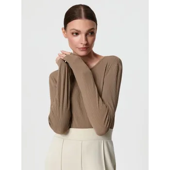 Sinsay - Proužkovaná halenka - béžová - 4128X-80X - 4128X-80X-XS-1