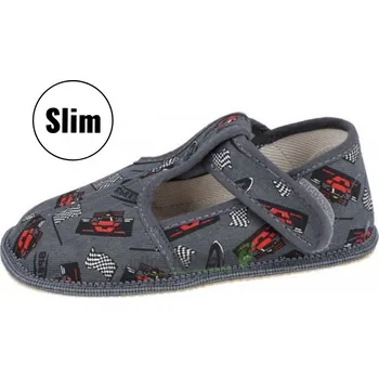 Chlapecké bačkory Papuče Beda barefoot - šedé formule (SLIM verze) chlapecké Velikost: 31