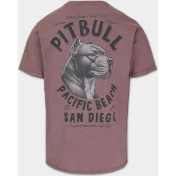 Pánská móda PitBull West Coast Triko PACIFIC - burgundy - PWC_PTPACIFIC_WRG Velikosti: L