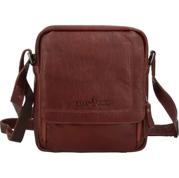 Kabelka Módní pánská kožená crossbody taška GW Fallon, hnědá
