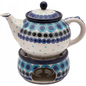 Varná konvice Konvice Ceramika Artystyczna Bolesławiec vzor 2148 KROPKI, design: Mączka, kamenina, 1,2 l