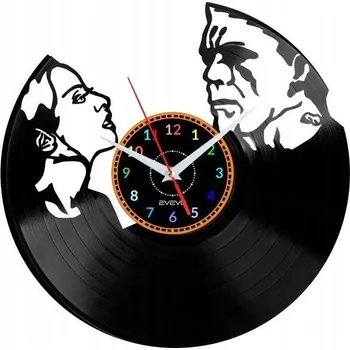 Hodiny BRIDE OF FRANKENSTEIN NÁSTĚNNÉ HODINY DEKORATIVNÍ MODERNÍ VINYLOVÁ DESKA W