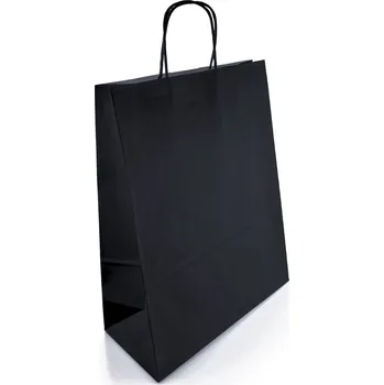 Dárková taška Papírová taška kraft černá s uchem 250x110x320 - 200 ks