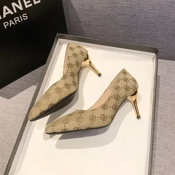 Dámské lodičky Dámské lodičky s vysokým podpatkem na letní oslavy Velikost: 39, Barva (Varianta): Hnědá