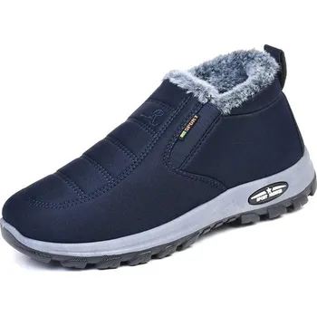 Pánská zimní obuv Zimní kotníkové boty pro muže s kožíškem a protiskluzem Barva: Modrá, Velikost: 41