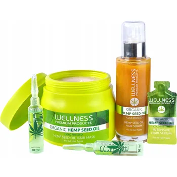 Kosmetická sada Wellness Organic Hemp Seed Oil Travel Kit sada šampon kondicionér maska