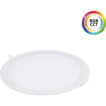 LED panel Zápustný LED panel 18W 24VDC RGBCCT- možnost nastavení teplé, denní i studené bílé a RGB barev, 17,4cm kruh bílý
