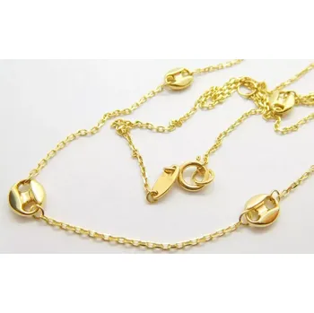 Řetízek Klenoty Budín Dámský zlatý náhrdelník ze žlutého zlata kávové zrna 585/1,77gr 42+3cm HK4063 (Klenoty Budín Dámský zlatý náhrdelník ze žlutého zlata kávové zrna 585/1,77gr 42+3cm HK4063)