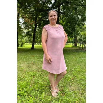 Dámské šaty VFstyle Mušelínové šaty Valentina starorůžové Velikost: L-XL