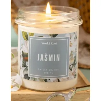 Svíčka Tradiční sójová svíčka Jasmín Vosk i Knot 1 ks