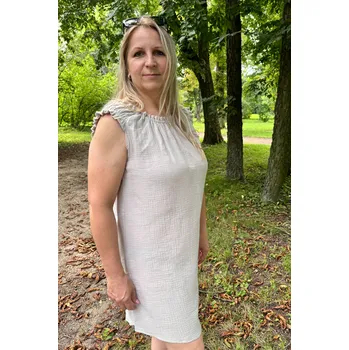 Dámské šaty VFstyle Mušelínové šaty Valentina béžové Velikost: L-XL