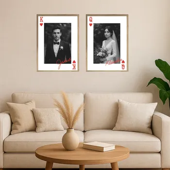 Rám na obraz Set plakátů KRÁLOVNA A KRÁL Rozměr plakátu: A4 (21 x 29,7 cm), Rámeček: Dřevěný rámeček