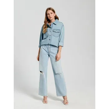 Dámské džíny Sinsay - Džíny straight se středně vysokým sedem - modrá - 2083F-05J - 2083F-05J-38