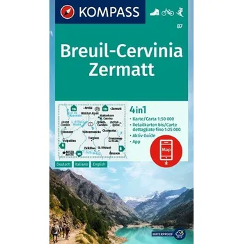 Breuil, Cervinia, Zermatt (Kompass - 87) - turistická mapa
