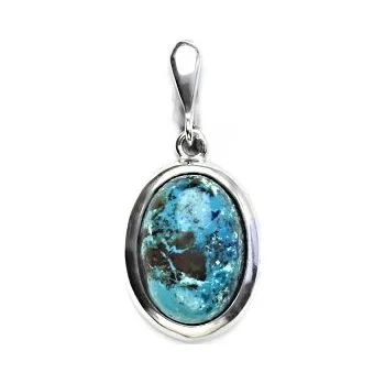 Přívěsek Zlatý přívěsek, bílé i žluté zlato, přírodní chryzokol světlý - P 1454/22 (chryzokol 14x10 mm)