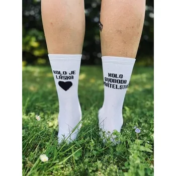 Pánské ponožky Kolo je láska Ponožky na kolo Kolo je Láska - Kolo Svoboda, bílá - S (37 - 41)
