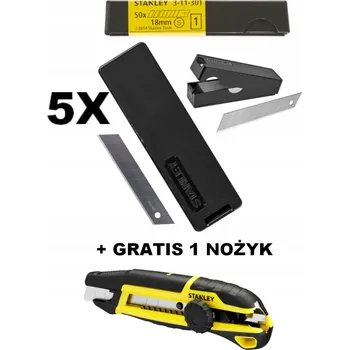 Pracovní nůž STANLEY SADA 5 x 50 KUSŮ ČEPELÍ 3-11-301 + NŮŽ DÁREK 10500 STA33500