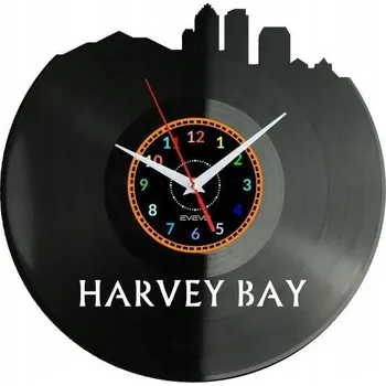 Hodiny HARVEY BAY NÁSTĚNNÉ HODINY DEKORATIVNÍ MODERNÍ VINYLOVÁ DESKA VINYL NA ZEĎ
