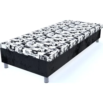 Postel Válenda Comix BW/černá 200 × 90 cm molitanová na nohách