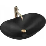 Umyvadlo na desku oválné Rea Royal 61,5 cm černé