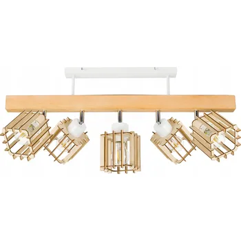 Dřevěné stropní svítidlo trám ŽIŽALKA STROPNÍ SVÍTIDLO LOFT BÍLÉ pro 5x stínidlo E27