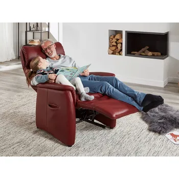 Křeslo Kožené polohovací křeslo KILIAN PLUS s elektrickým polohováním s kardiováhou