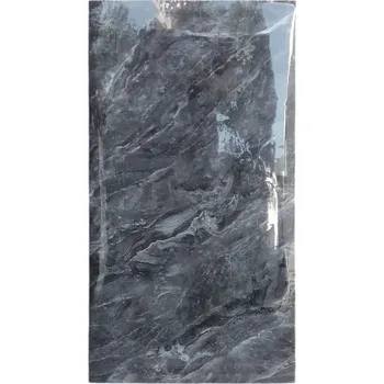 Tapeta Lesklá pěnová tapeta 60x30cm - Samolepící - tmavě šedý mramor