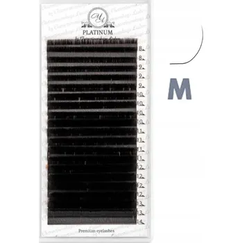 Umělé řasy Tmavě hnědé umělé řasy pro prodlužování, zatočení M, tloušťka 0,085, délka 8-14 mm PLATINUM